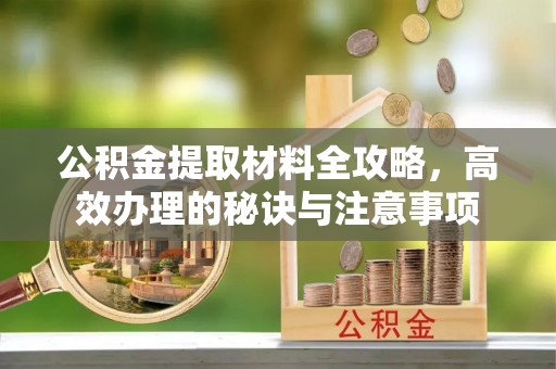 海晏公积金提取材料全攻略，高效办理的秘诀与注意事项