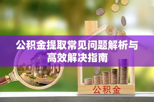 海晏公积金提取常见问题解析与高效解决指南